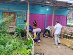 Polsek Natar Turun Tangani Banjir di Fly Over Natar
