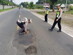 Satlantas Polres Lampung Selatan Survei Jalur Lintas dan Buffer Zone 