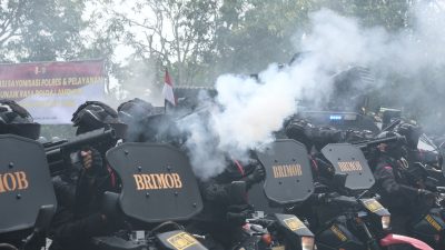 Polda Lampung Gelar Simulasi Penanganan Unjuk Rasa