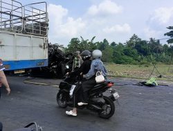 Truk Fuso Tabrak Box Dua Orang Meninggal Dunia